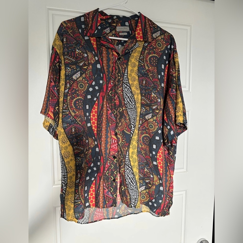 ZARA Bad bunny style button shirt